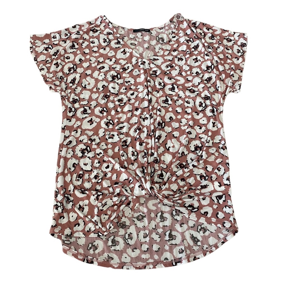 West kei Pink and white leopard top
